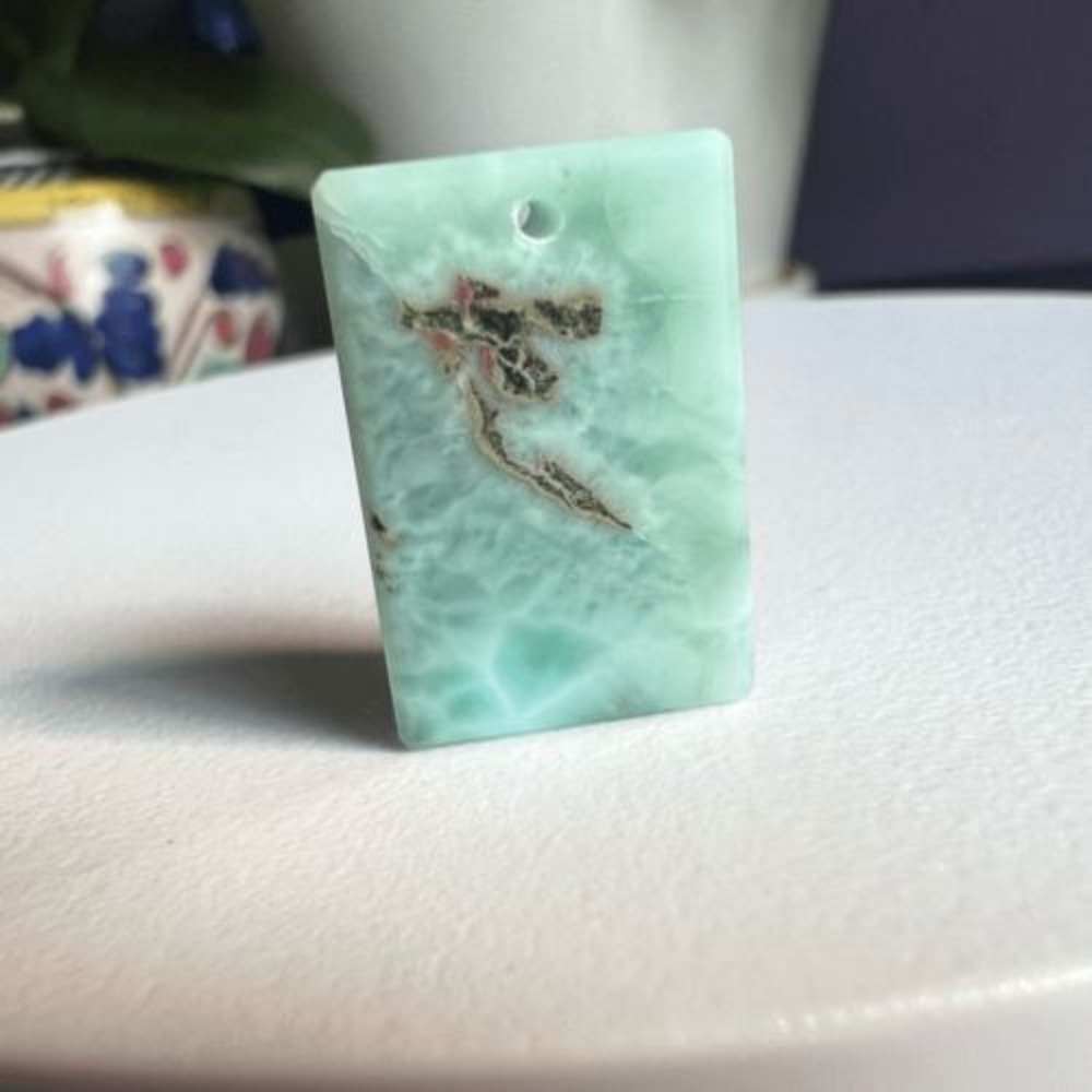 Larimar Crystal Rectangular Pendant For Jewelry M… - image 4